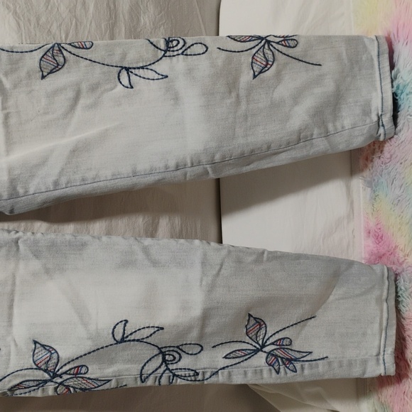 FDA French Dressing Embroidered Jeans W Colorful Leaves Sz.10 Gently Worn - Picture 3 of 14